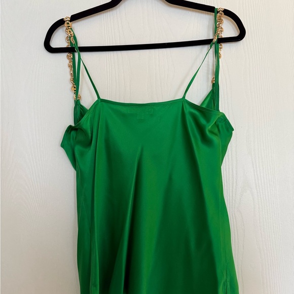 L’Agence Women’s Jasmina Cowl Neck Chain Strap Silk Camisole Grass Green Size M - Picture 3 of 7